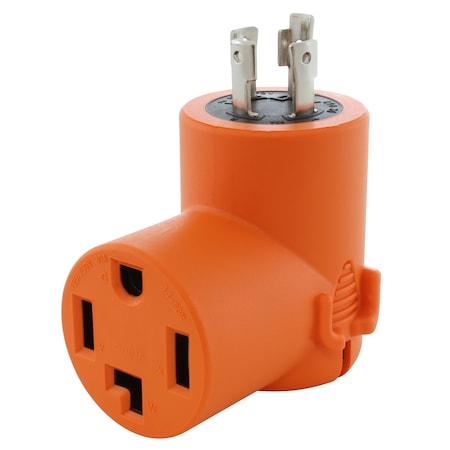 Ac Works Plug Adapter, 14-30R, L14-30P, 14-30P, 0 ft., Orange ADL14301430